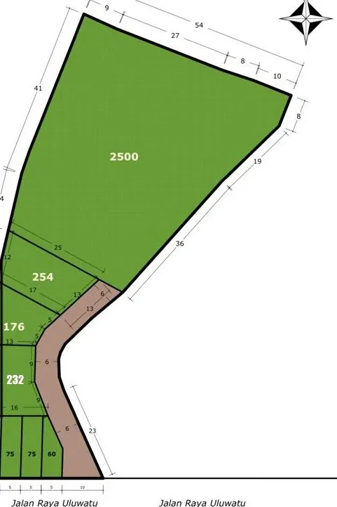 ULUWATU — 3,800 sqm freehold with 29m frontage and full ocean view from second floor — Uluwatu, Bali