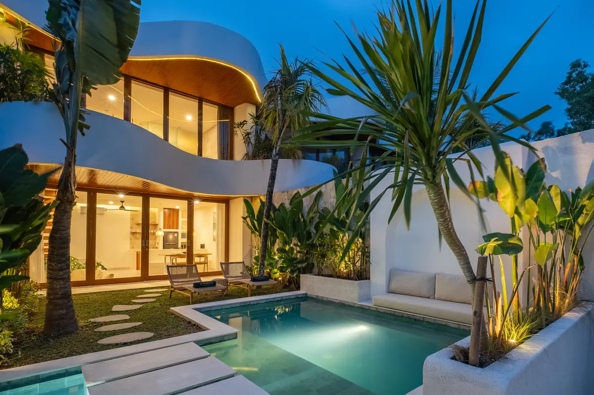 VILLA KAIMAYA — cliff villa with sunken lounge, plunge balcony and dedicated workspace — Pecatu, Bali